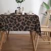 Leopard Print Tablecloth, Brown Black Cheetah African Wild Animal Texture Rectangular Washable Cover