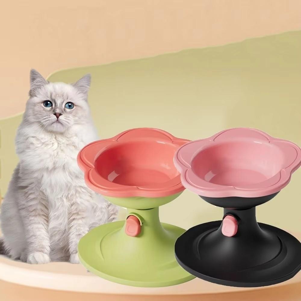 Large Capacity Ceramic Cat Bowl Flower Dog Bowls Durable Pet High Foot Bowl Pet Feeding