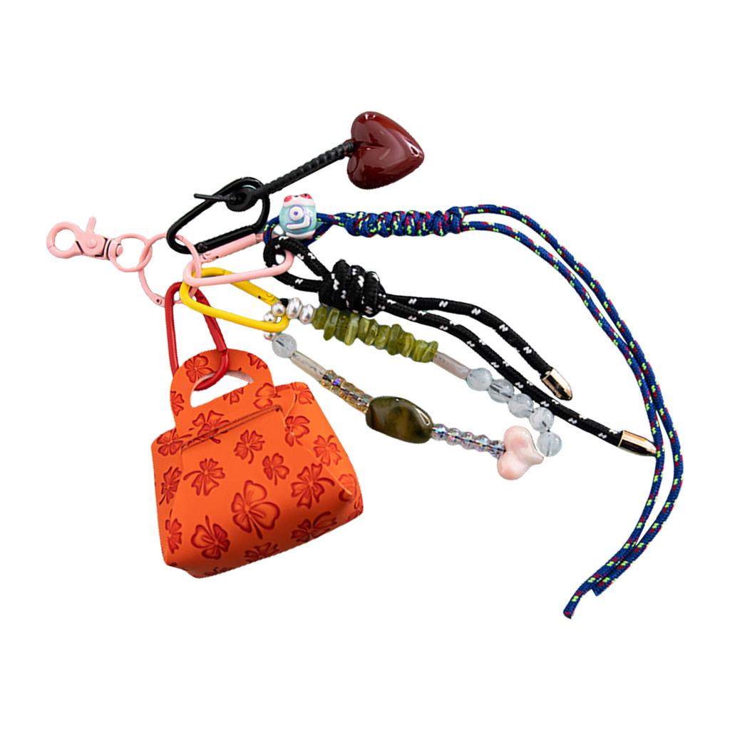 Stylish PU Leather Coin Purse Keychain with Handwoven Lanyard Handmade Keyring Bag Accessories for Urban Men and Women