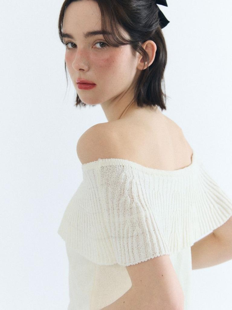 FABRICSEOUL Cape Off Shoulder Knit