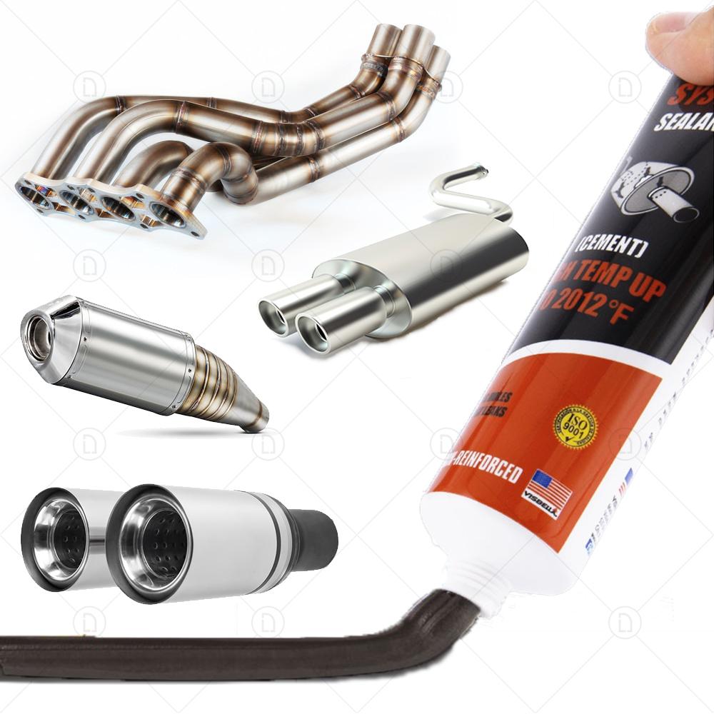 Car Exhaust Pipe Filler Glue High Temperature Silicone Sealant Repair Paste Motorcycle Auto Muffler Tailpipe Leaks Plugging Air