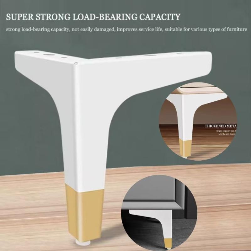4pcs Furniture Legs with High Load-bearing Capacity, Metal Replacement Legs Suitable Cabinets Beds Easy To Install Furniture Leg