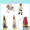 Hand-painted Resin Skeleton Gnome Figurine For Unique Garden And Yard Art Decor