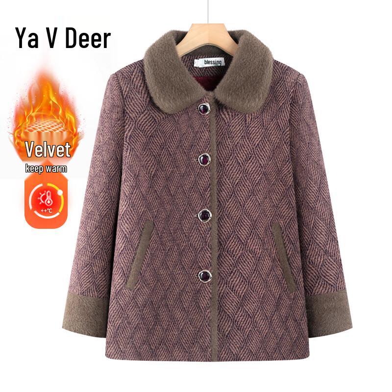 

Yalu Women s Winter Faux Mink Velvet Warm Coat XL