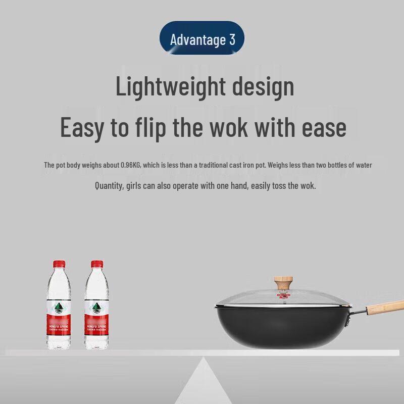 KOBACH KGS-C32A Fijn IJzer Diep Genitreerde Wok