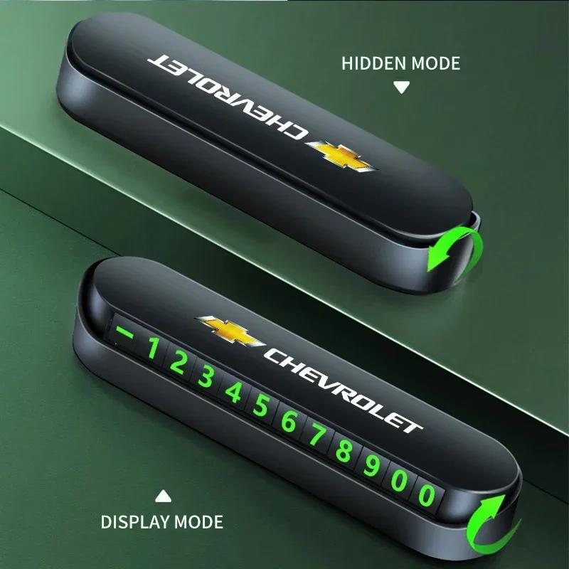 Luminous Car Temporary Parking Card Phone Number Plate For Chevrolet Colorado Cruze Spark Captiva Malibu Trax Aveo Camaro