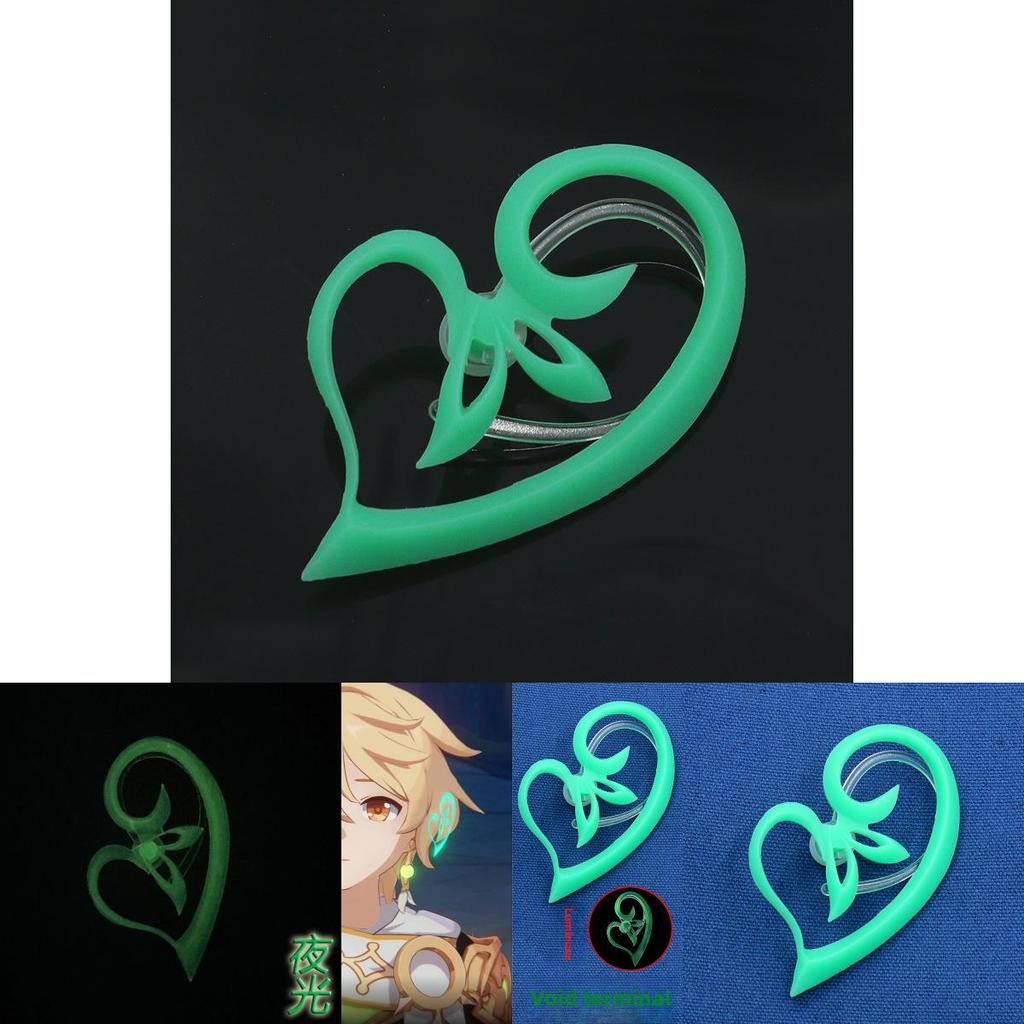 Genshin Impact Akasha Cosplay Jewelry Resin Adjustable Glow Earring For Parties And Gifts