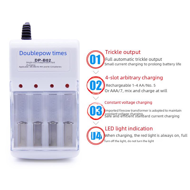 Double Capacity AA/AAA Charger: Single Slot for No. 5 & No. 7 Batteries, Compatible with European Standard