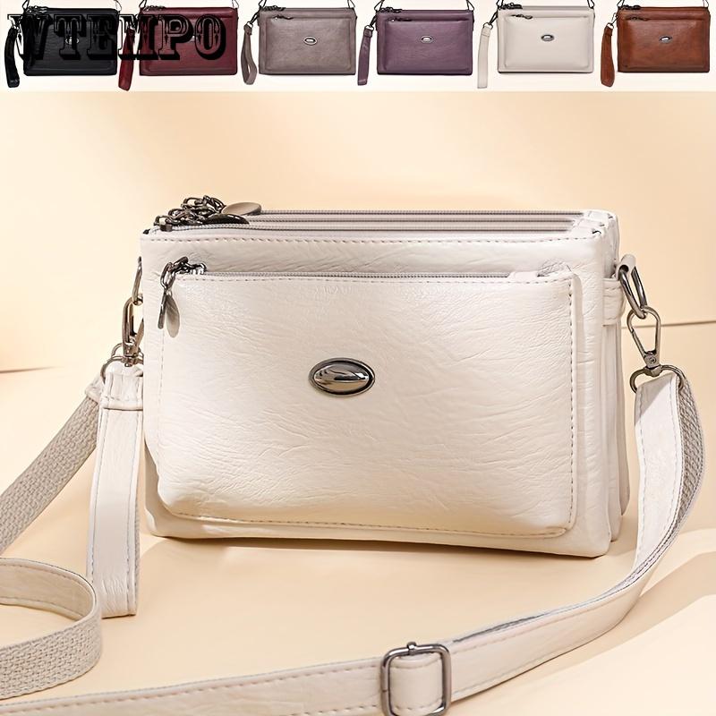 Soft Faux Leather Crossbody Bag, Retro Wristlet Handbag, Fashion Clutch Purse For Women