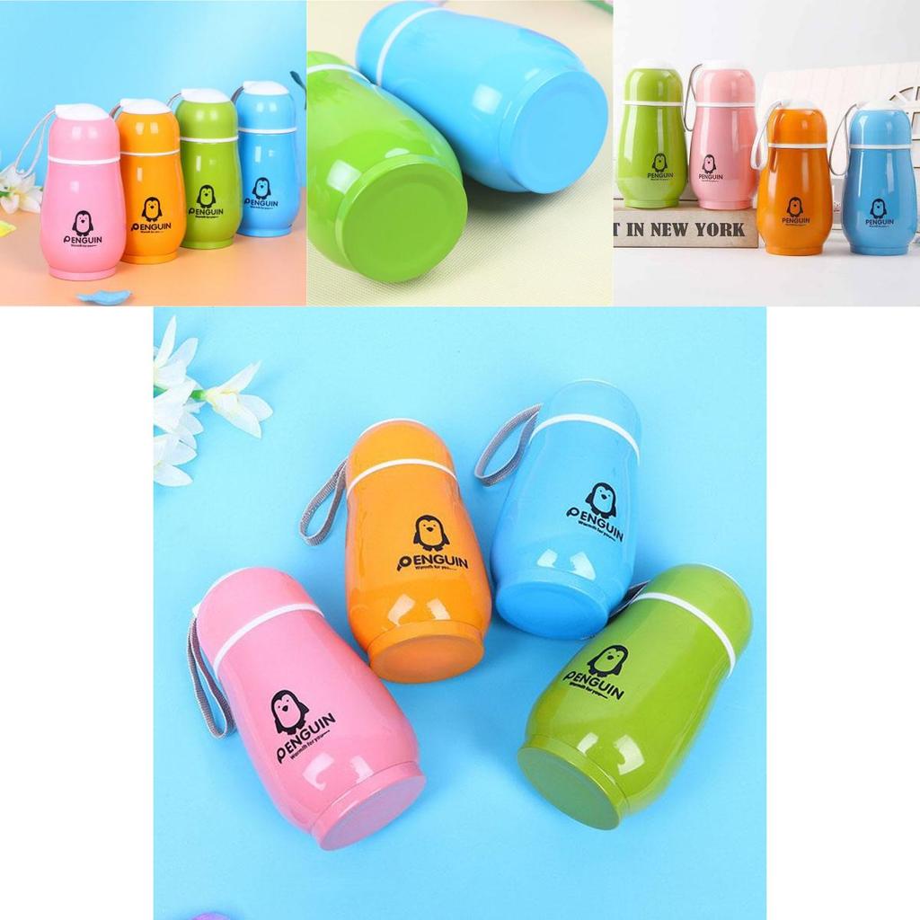 Stainless Steel Lovely Penguin Vacuum Cup Thermos Bottle Flask Cup Kids Mug