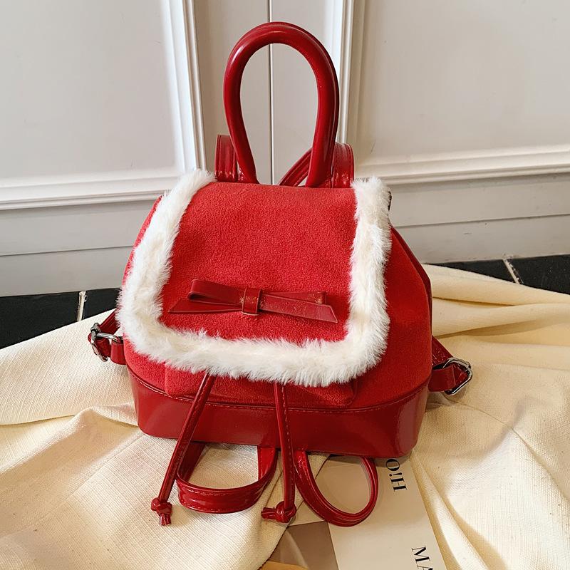 

Retro backpack women s fashion niche design sense student class schoolbag Korean version bucket bag leisure travel backpack красный