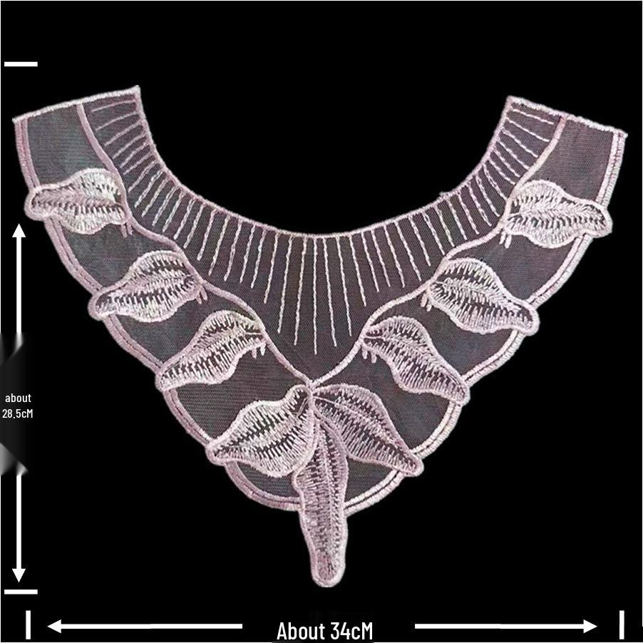 Polyester Lace Flower Embroidery Collar Patch