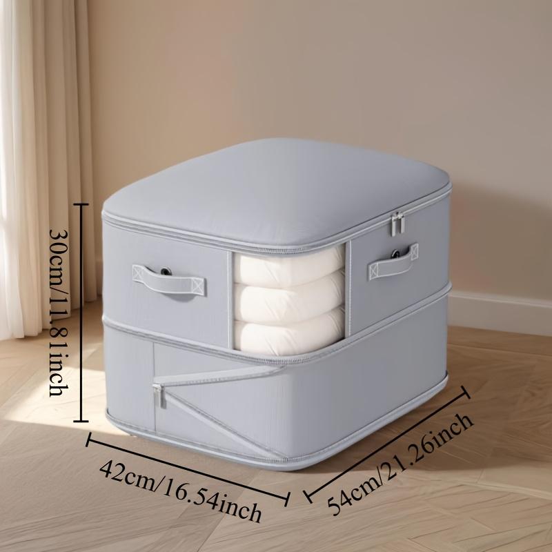 Large Capacity Self-Compression Foldable Storage Box with Clear Viewing Window - & Dust-Proof, Space-Saving Under Bed Storage for Quilts