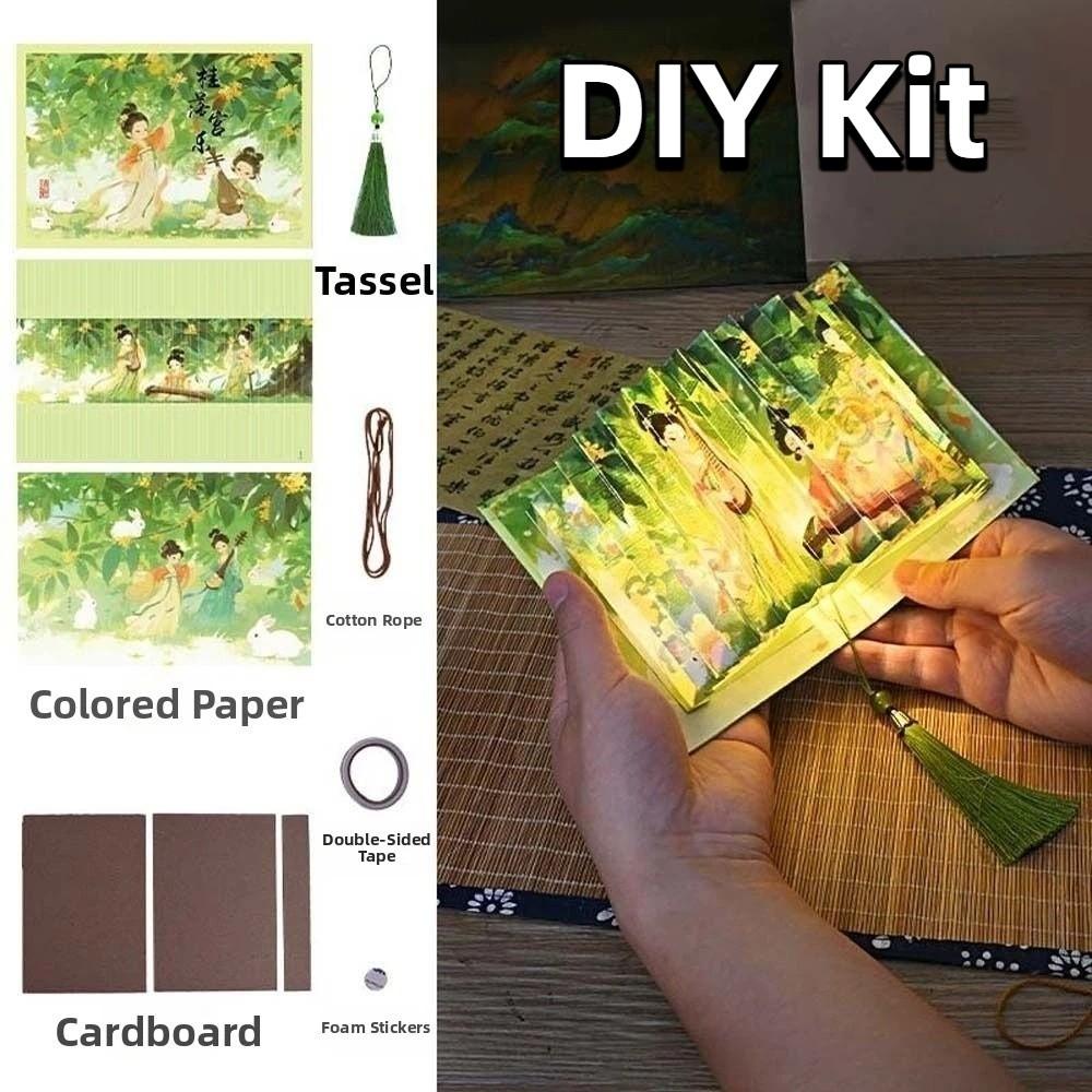 Accordion Folding Book Lanterns LED Warm Glow Paper Craft-lamp Folding Page Light Desk Decoration Style 1