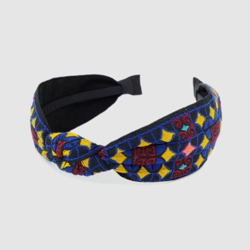 LALA Ethnic Lattice Hairband - BLACKBLUE