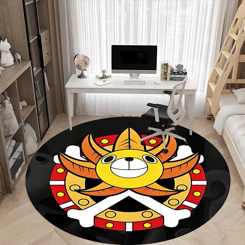 1pc Pirate Emblem Office Round Area Rug, Indoor Mat Suitable For Office, Under Office Chairs Bedroom Living Room Home Decor, Room Deco