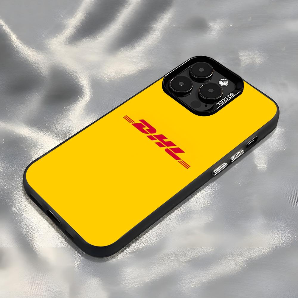 Brand DHL Logo Phone Case For IPhone17 Air 16 15 14 Plus 13 12 11 Pro 7 8 XS Max XR Silver Black Bumper Case
