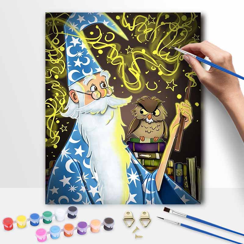 Disney Sorcerer Mickey Painting Kit Canvas DIY Home Decor Gift 20x30cm