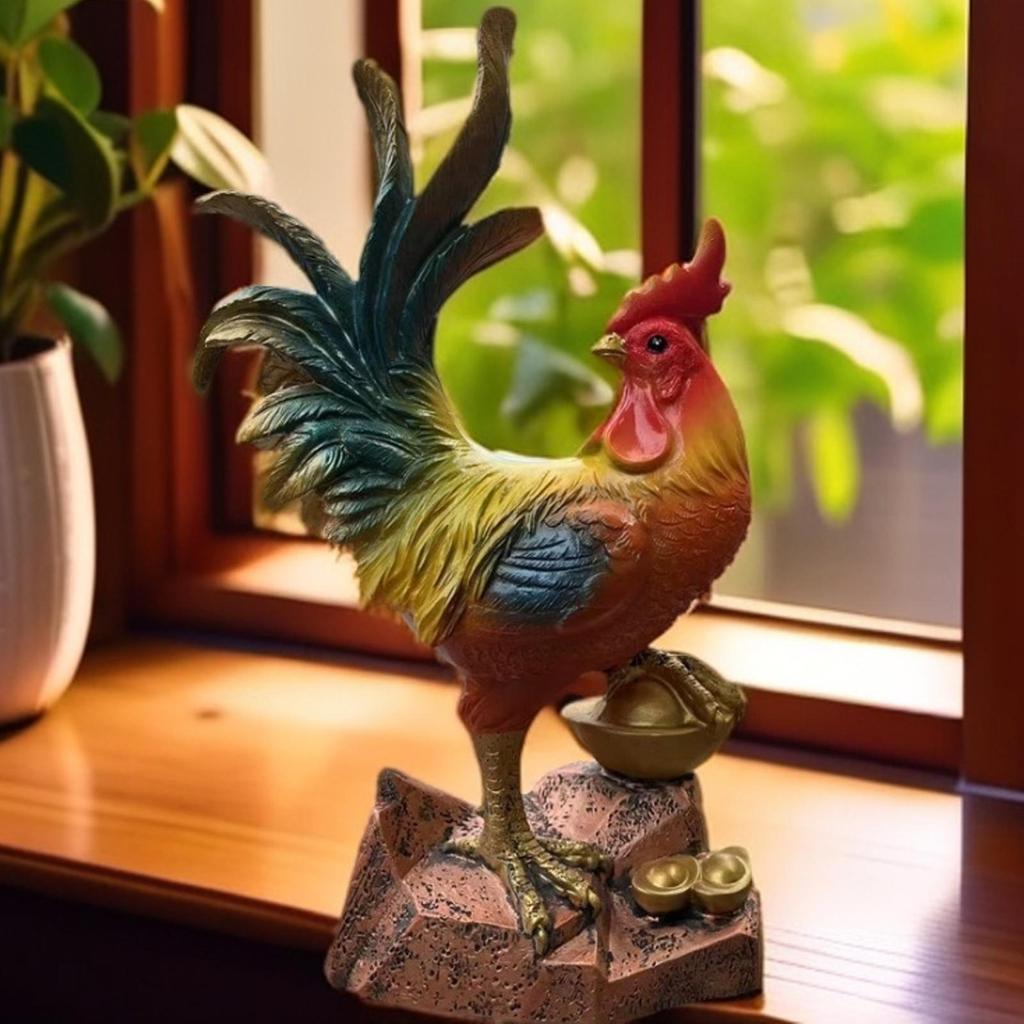 Rooster Decor Collectible Chicken Rooster Statue For Desk For Indoor Outdoor Desktop Tabletop Backyard Patio Yard Outside Lawn