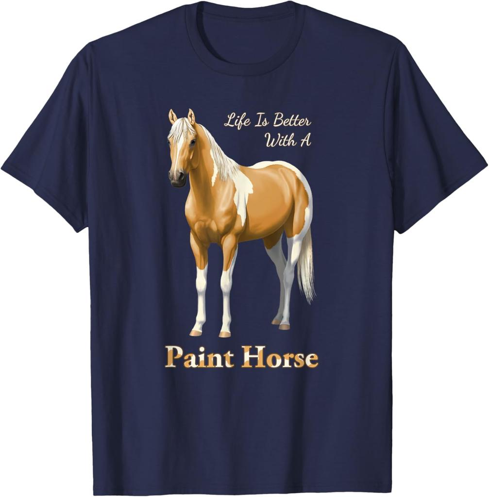 Tričko Paint Horse s grafikou Palomino Pinto, ležérní, bavlněné
