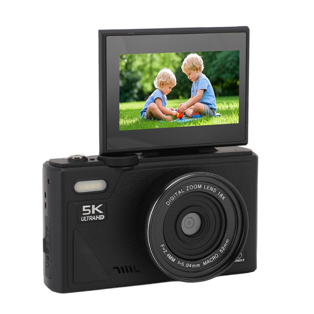 5K Digital Camera 75MP HD 18X Digital Zoom Autofocus Retro Mirrorless Camera with 3 Inch Screen for Travel Photography