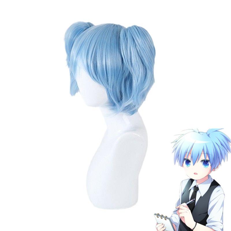Peluca Cosplay de Shiota Nagisa de Assassination Classroom Con Doble Cola de Caballo Para Fiestas de Disfraces