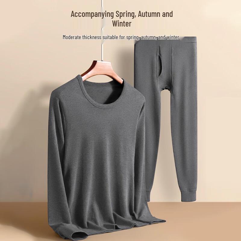 Langsha Men's Pure Cotton Thermal Underwear Set