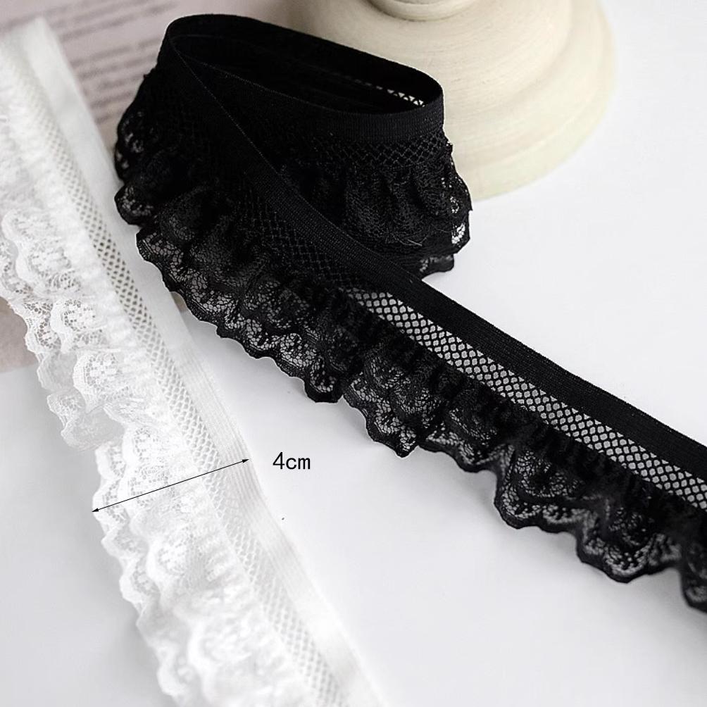 1 Yard White Black Elastic Lace Fabric Handmade DlY Accessories Party Wedding Decoration