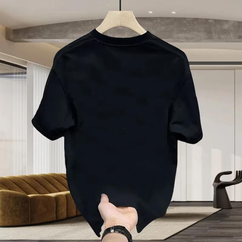 Super Handsome Pure Cotton Printed T-shirt Heavy Short Sleeve Men's Trendy Brand Pure Cotton Printed T-shirt