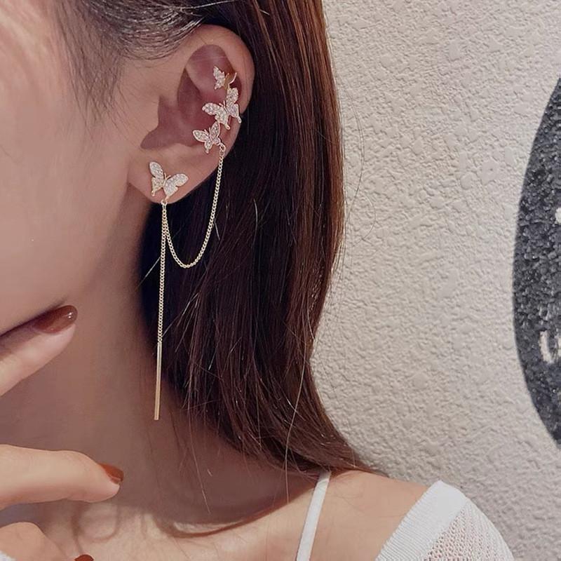 Fashion Delicate Zircon Cute Clip Earrings Female Buckle Earcuff No Piercings Fake Cartilage Ear For Women Jewelry