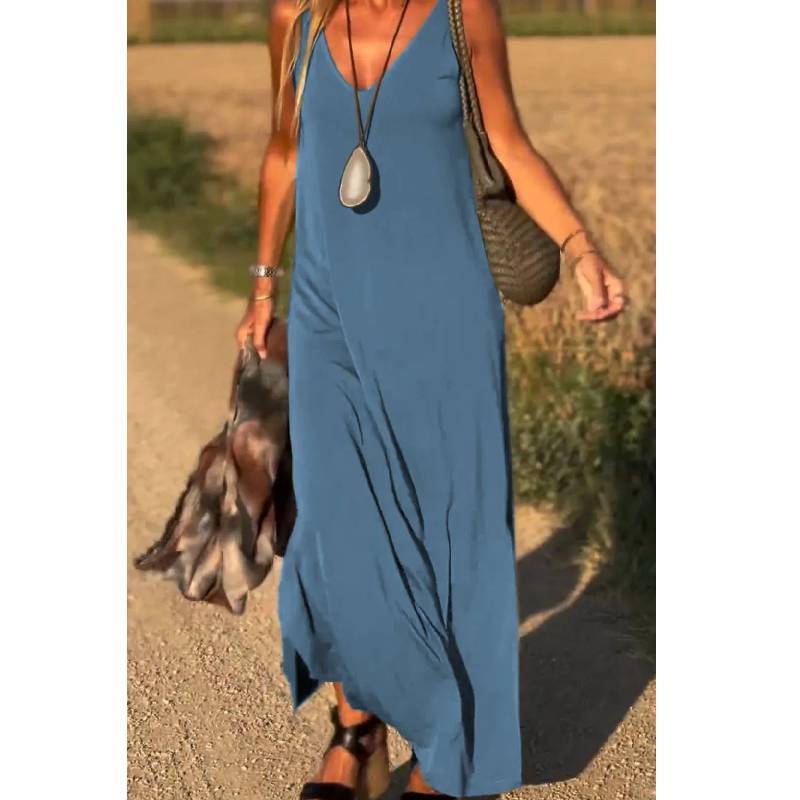 Womens Summer V Neck Tank Dress With Stripes And Beads For Casual Travel