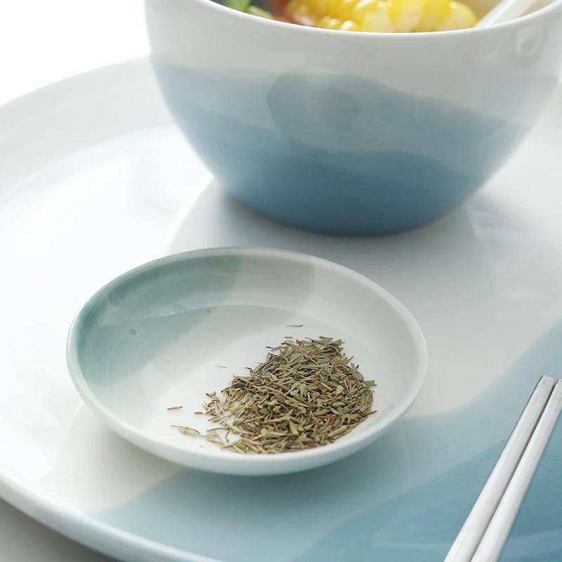 European Ceramic Saucer Sauce Plate Dessert Side Dish Kitchen Tableware Restaurant Utensils Soy  Dish