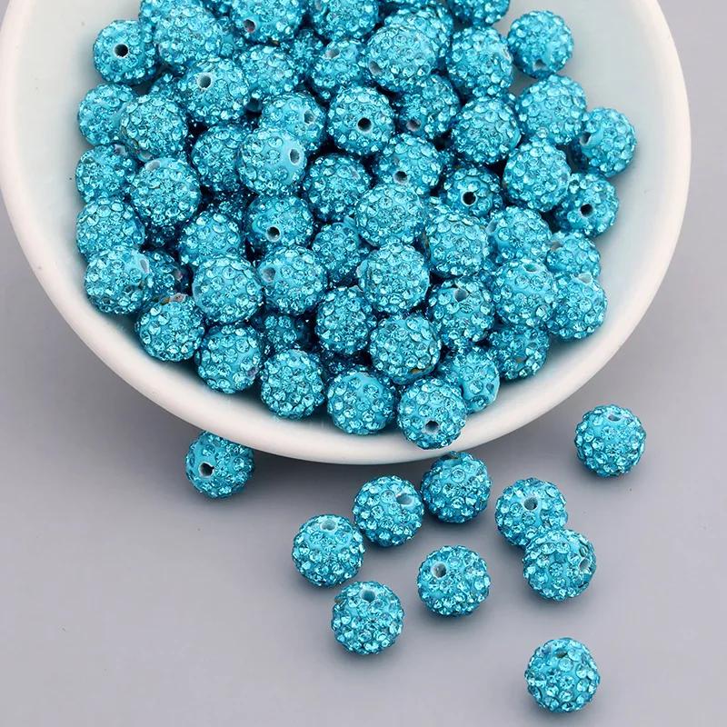 10mm 10pcs Rhinestone Beads Round Beads Bulk Sparkle Crystal Bead for Necklace Bracelet Earring Jewelry Making DIY Decoration