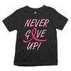 Breast Cancer Awareness Never Give Up Youth Kids Boys T-Shirt Pink Ribbon Kids