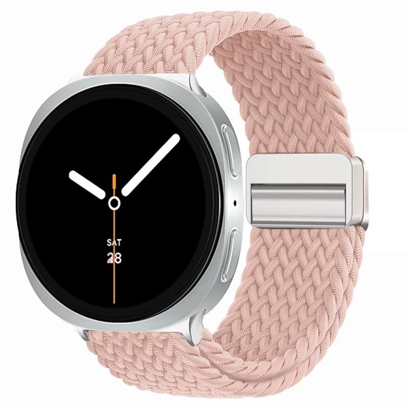 Magnetický opletený nylonový řemínek Solo Loop vhodný pro Samsung Galaxy Watch 8 40mm/44mm Řemínek pro Galaxy Watch 8 Classic 46MM Correa