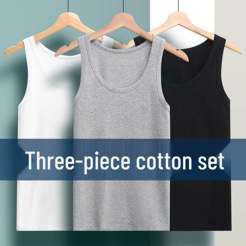Men's Slim Fit Two-Stripe Quick-Dry Cotton Tank Top