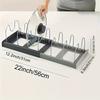 1 expandable pan and flat bottomed pan, lid and dish storage rack, adjustable partition stainless steel wire, kitchen cabinet storage room baking