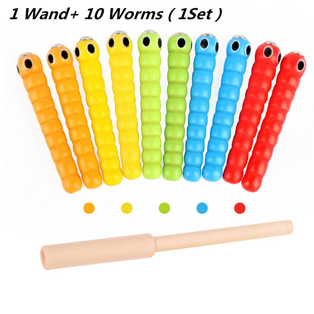 

Magnetic Toy Funny Strawberry Shaped And 1 Wand And 10 Worm Game Toy Wooden Educational Toys For Preschool Kids Toddlers