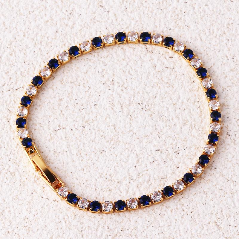 New Rainbow Crystal Tennis Bracelets For Women Men Kpop Silver Color Friend Gifts Colorful Zirconia Bangle Chain on Hand Jewelry