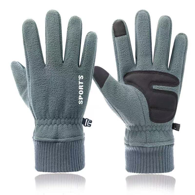 Strictly selected warm gloves, fleece, fleece, thickened, windproof and cold, outdoor cycling sports gloves, warm men and women