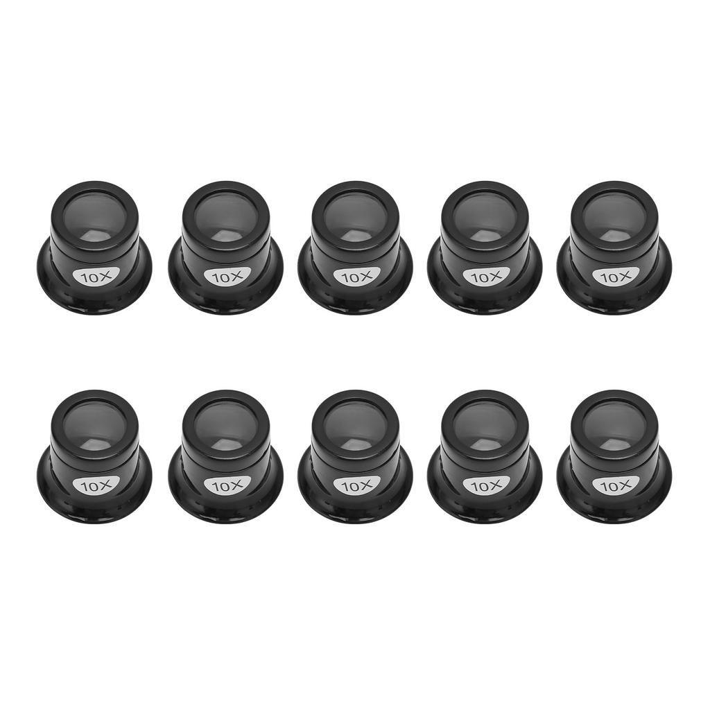10 STK 10X Urmakerlupe Profesjonell Optisk Linse Bærbar Juvelerlupe 10X Okular for Klokke