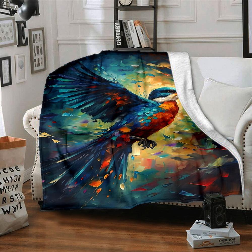 1pc Avian Colors Lightweight Flannel Blanket, Comfortable and Warm Blanket, for Office and Camping Sofa Bed, Livingroom200