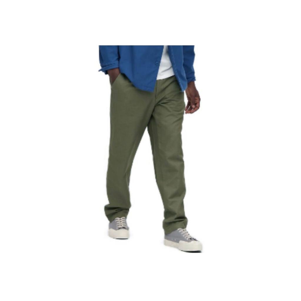Uniqlo Solid Color Loose Straight Casual Pants Men Bottoms Olive 455497-56