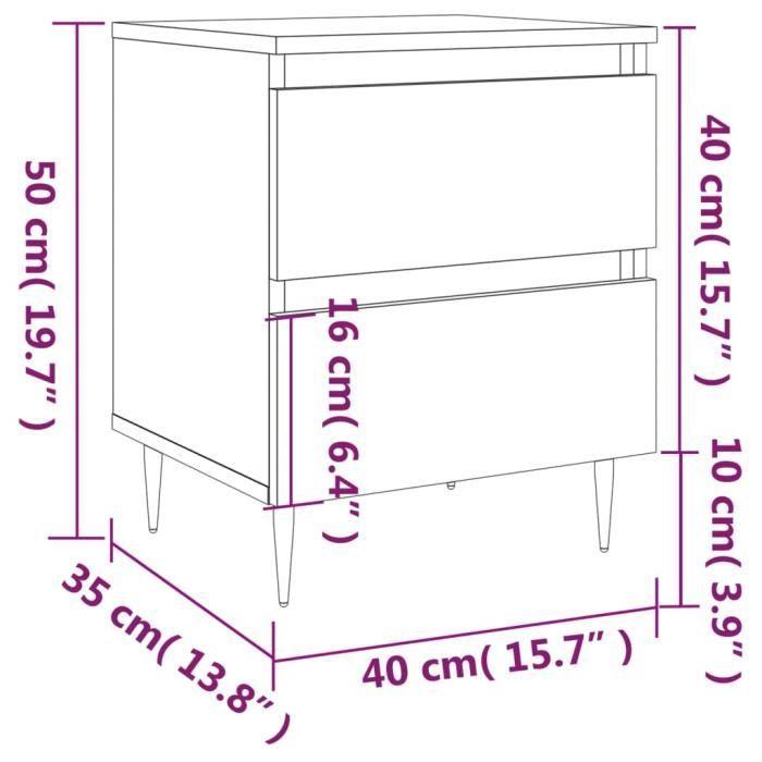 VidaXL Bedside Table Brown Oak 40x35x50 Cm Engineered Wood 826874