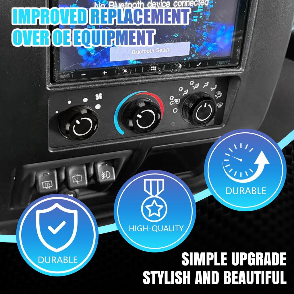 3PCS Car Air Conditioning Knob Switch Control Button for Jeep Wrangler TJ 1999-2006 05011218AC 5011218AC 5011218AA 5011218AB