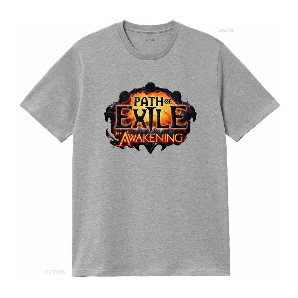 Men S Path of Exile The Awakening Video Game Promo T Shirt 4XL XXXXL Design Gaming Vintage Washed Versatile Slightly Fashion