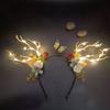 Glowing Reindeer Berry Antler Headband for Christmas & Halloween Parties