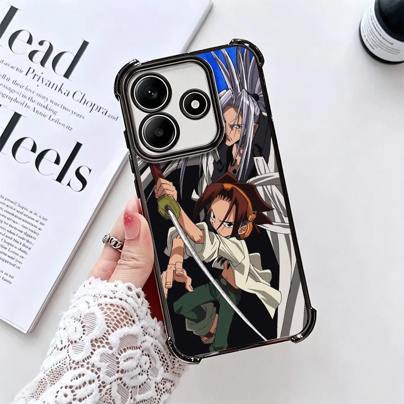 Anime Shaman King Plating Phone Case For Xiaomi Redmi Note 14 15 Pro Plus 13 12 11 11S 11T 10 9S 9 5G Anti-Fall Airabag Cover