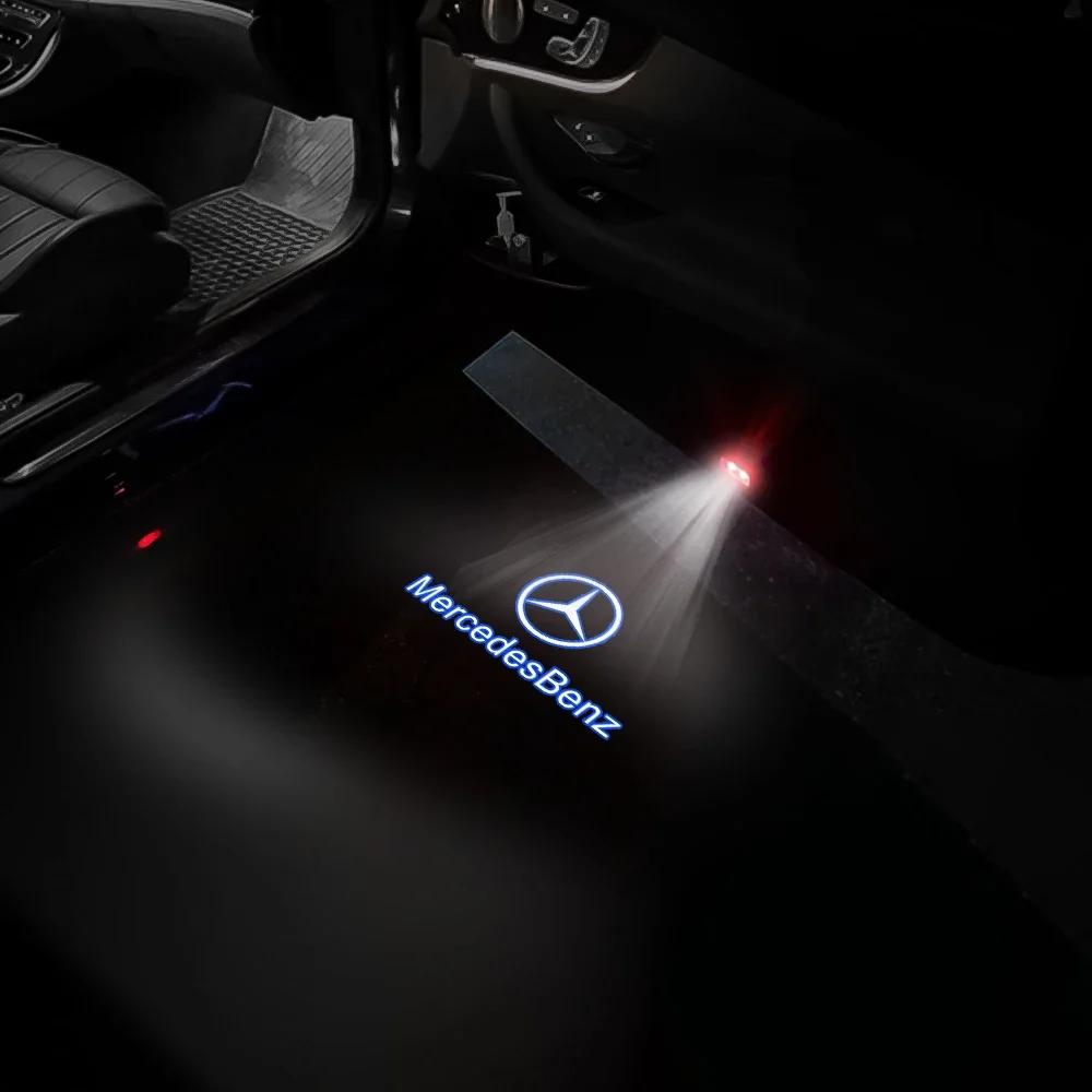 FSI1 2PCS Car Door LED Welcome Light For Mercedes Benz AMG W221 V-Class W639 Viano Sprinter Auto Badge Laser Projector Lamp Decor
