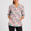 Women's Christmas Print Uniform V-Neck Scrub -Quarter Sleeve for Caregivers